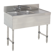 Advance Tabco SLB-32L-X 36" W x 18" D Stainless Steel 2 Bowls Special Value Sink Unit