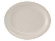 Tuxton TNR-914 Ceramic American White/Eggshell Oval Platter (1 Dozen)