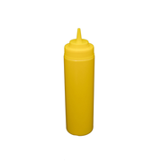 CAC China SQBT-W-24Y 24 Oz. Yellow Plastic Squeeze Bottle (8 Pack Per Case)