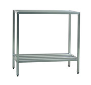 New Age 1026 H.D. Series Shelving Unit 2-Tier 48"W 1500 Lbs. Shelf Capacity All Welded 1-1/2" Aluminum Tube Construction