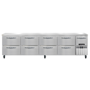 Continental Refrigerator RA118N-D 118"W Eight Drawer and One Door Stainless Steel Refrigerated Base Woktop Unit