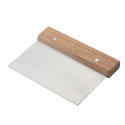 Winco DSC-3 6" x 3" Stainless Steel Dough Scraper with Wood Handle