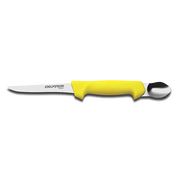 Dexter P11893 5" High-Carbon Steel Yellow Polypropylene Handle Basics Cut & Gut Knife With Roe Spoon