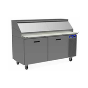 Randell 8268W-290 68" W Two-Section Two Door Two Door Refrigerated Raised Rail Prep Table