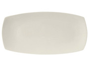 Tuxton AMU-550 Ceramic Pearl White Rectangular Plate (1 Dozen)