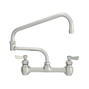 Fisher 46523 8" Centers 8" Swing Spout With 7" Double-Jointed Assembly 1/2" NPT Male Inlets Backsplash Mount Faucet