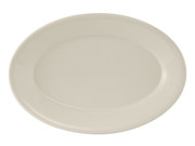 Tuxton TRE-049 Ceramic American White/Eggshell Oval / Oblong Platter (6 Each Per Case)