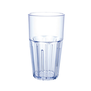 Winco PTSN-16 16 Oz. Blue SAN Plastic Ribbed Havana Tumbler