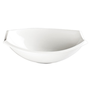 Winco WDP006-205 14 Oz. Porcelain Creamy White Oval Bowl (12 Each Per Case)