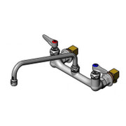 T&S Brass B-0244 Sink Mixing Faucet 12" swivel nozzle 8" OC wall mount