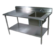 John Boos EPT6R5-3072GSK-R 72"W x 30"D x 40-3/4"H Stainless Steel Work Table with Prep Sink