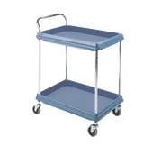 Metro BC2636-2DMB Blue Deep Ledge Utility Cart Adjustable Polymer Shelves 38-3/4"W x 27"D x 41"H