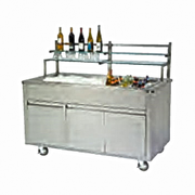 Lakeside 79864 72" Wilson Portable Back Bar with Stainless Steel Interior and Exterior