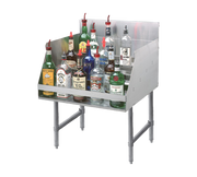 Advance Tabco LD-2112-X 12" W x 26" D 5 Steps Stainless Steel with 4" H Backsplash Special Value Liquor Bottle Display Unit