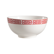 CAC China 105-64 7 Oz. Bone White Porcelain Round Red Gate Rice Bowl (4 Dozen Per Case)