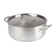 Winco SSLB-15 15 Qt. Aluminum Round Premium Brazier With Cover