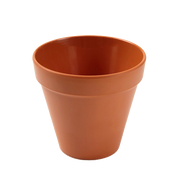 American Metalcraft MELPOT14 4.38" 14 Oz. Plastic Orange Round Terra Cotta Pot