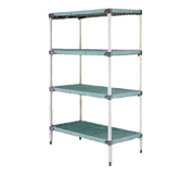 Metro Q546G3 Metromax Q Starter Shelving Unit 42"W 800 Lbs. Capacity Per Shelf 2000 Lbs. Capacity Per Unit Epoxy Coated One-Piece Steel Frames