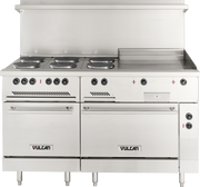 Vulcan EV60SS-6FP24G480 60" W Stainless Steel Electric French Hotplates Restaurant Range - 480 Volts