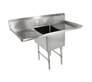 John Boos 1B18244-2D24 69" 16-Gauge One Compartment Stainless Steel B Series Sink With Left & Right-Hand Drainboards