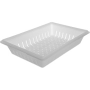 Carlisle 1064802 26" W x 18" D x 5" H Polyethylene White Rectangular StorPlus Colander