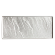 Winco WDP001-203 Porcelain Creamy White Rectangular Platter (2 Each Per Pack)