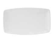 Tuxton AMU-559 Ceramic Pearl White Rectangular Plate (1 Dozen)