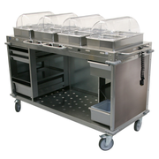 Cadco CBC-HHHH-LST-4 70.25" W Stainless Steel MobileServ Mobile Hot Buffet Cart - 120 Volts