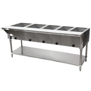 Advance Tabco HF-5G-LP-X 5 Pan Liquid Propane Hot Food Table Open Base - 17,500 BTU