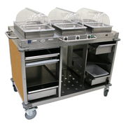 Cadco CBC-HHH-L1 55.5" W Stainless Steel Electric MobileServ Mobile Hot Buffet Cart - 120 Volts