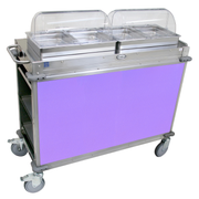 Cadco CBC-HH-L7 52.75" W Purple Stainless Steel Electric MobileServ Junior Mobile Hot Buffet Cart - 120 Volts