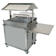 Cadco CBC-GG-2-LST 63.25" Stainless Steel Electric MobileServ Deluxe Grab & Go Merchandising Cart - 120 Volts