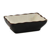 CAC China 666-32-W 3.25" W X 2.5" D X 1" H Creamy White Ceramic Rectangular Japanese Style Sauce Dish (4 Dozen Per Case)