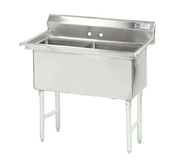 Advance Tabco FC-2-1818-X 40" - 53" 16-Gauge Stainless Steel Two Compartment Fabricated Sink