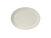 Tuxton AMU-026 Ceramic Pearl White Oval Platter (3 Dozen Per Case)