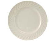 Tuxton MEA-124 12-1/2" Ceramic American White/Eggshell Round Plate (1 Dozen)