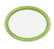 CAC China R-13NR-G Green Ceramic Oval Rainbow Platter (1 Dozen)