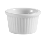 CAC China RKF-105 0.5 Oz. Super White Porcelain Round Fluted Ceramic RKF Ramekin (6 Dozen Per Case)