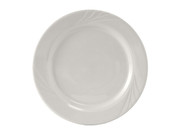 Tuxton YPA-096 9-3/4" Porcelain Porcelain White Round Plate (2 Dozen Per Case)