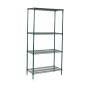 Winco Vexs-1836 Wire Shelving Set 18" x 36" x 72" 4 Tiers Epoxy Coated (1 Set)