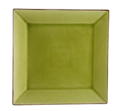 CAC China 6-S16-G Golden Green Ceramic Square Japanese Style Plate (1 Dozen)