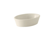 Tuxton BEK-100 10 Oz. Ceramic American White/Eggshell Oval Baking Dish (1 Dozen)