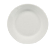 CAC China H-16 10.5" Dia. Super White Porcelain Round Hampton Plate (1 Dozen)