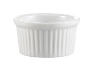 CAC China RKF-3 3 Oz. Super White Round Fluted Ceramic RKF Ramekin (4 Dozen Per Case)