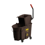 Rubbermaid FG758088YEL 35 Qt. Yellow Molded Plastic Side Press Wringer WaveBrake Mopping Combo