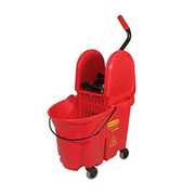 Rubbermaid FG757888RED 35 Qt. Red Down Press Wringer Molded Plastic WaveBrake Mopping Combo