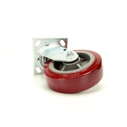 18301-6214 6" SWIVEL RED POLY -CW-