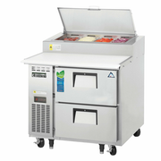 Everest Refrigeration EPPR1-D2 35.63" W One-Section Drawered Pizza Prep Table