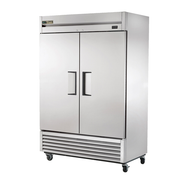 True T-49-HC 54.13" W Two-Section Stainless Steel Door Reach-In Refrigerator - 115 Volts