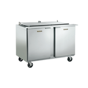 Traulsen USD7230DD-0300-SB 72" W Two-Section Reach-In Dealer's Choice Compact Prep Table Refrigerator with low profile flat cover